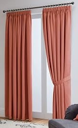John Aird Blackout Curtains Pencil Pleat with Tie Backs Coral 46 x 54 in view 3