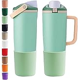 Silicone Boot Compatible with Owala 30oz & 40oz FreeSip Sway Bottles & Tumblers, Protective Anti-Slip Bottom Cover Sleeve for Freesip Sway Tumbler (Light Green, Tall-1PC)