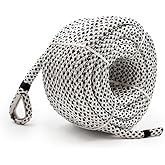 1/2" x 114' (12mm X 35m) Double Braided Nylon Boat Anchor Rope Pre-Spliced Eye with 316 Stainless Steel Thimble for Docking, Anchoring, Securing