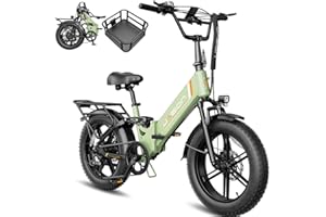 Jasion X-Hunter ST Foldable Electric Bike for Adults with 20'' Fat Tire,Up to 71 Miles Range Ebike,1400W Peak Motor,30+MPH E 