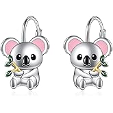 Panda/Axolotl/Koala Leverback Earrings for Women 925 Sterling Silver Cute Animal Earrings Panda/Rabbit/Koala Jewelry Gift