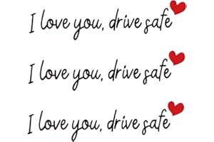 3pcs I Love You Drive Safe Mirror Sticker, Sweet Car Decals Cute Rear View Mirror Autocollant for Women Her Him Funny Gifts (