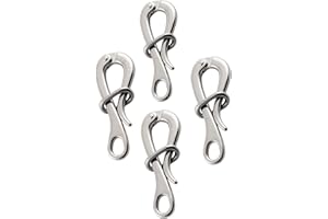 HAIWEN 4” Marine Stainless Steel 316 Boat Pelican Hook & Eye with Quick Release Link, Life Rafts Ship Link Shackle Lifeboat Climbing Buckle (4Pack)