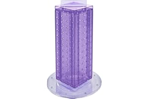 Azar Displays 700220-PUR Purple Pegboard Interlocking Counter Unit 4" x 13"On 9" Diameter Base