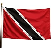 SUNRIBE Trinidad & Tobago Flag 3x5 FT – Premium Caribbean National Flag | Vibrant Red Black White Polyester Outdoor/Indoor Banner with 2 Brass Grommets | Carnival, Soca, Festivals, Home Décor, Pride Display