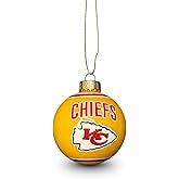 Kansas City Chiefs Glass Ball Ornament- Limited Edition FOCO Chiefs Ornament- Represent the NFL-AFC West and Show Your Team Spirit with Officially Licensed Kansas City Football Holiday Fan Decorations