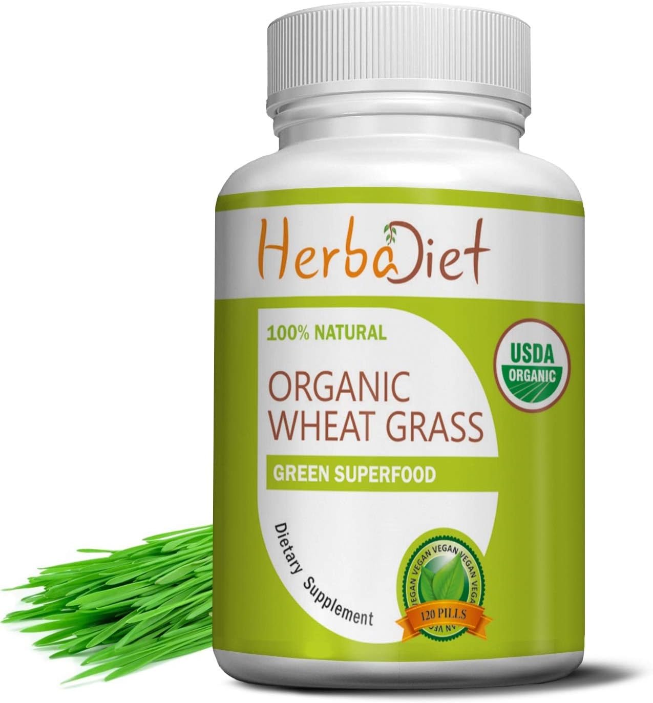 Organic Wheat Grass Whole Leaf 500mg Tablets Pills | Energy, Detox, Immune Support Alkalize Green Superfood Supplement | Non-GMO Gluten Free (240 Tablets)