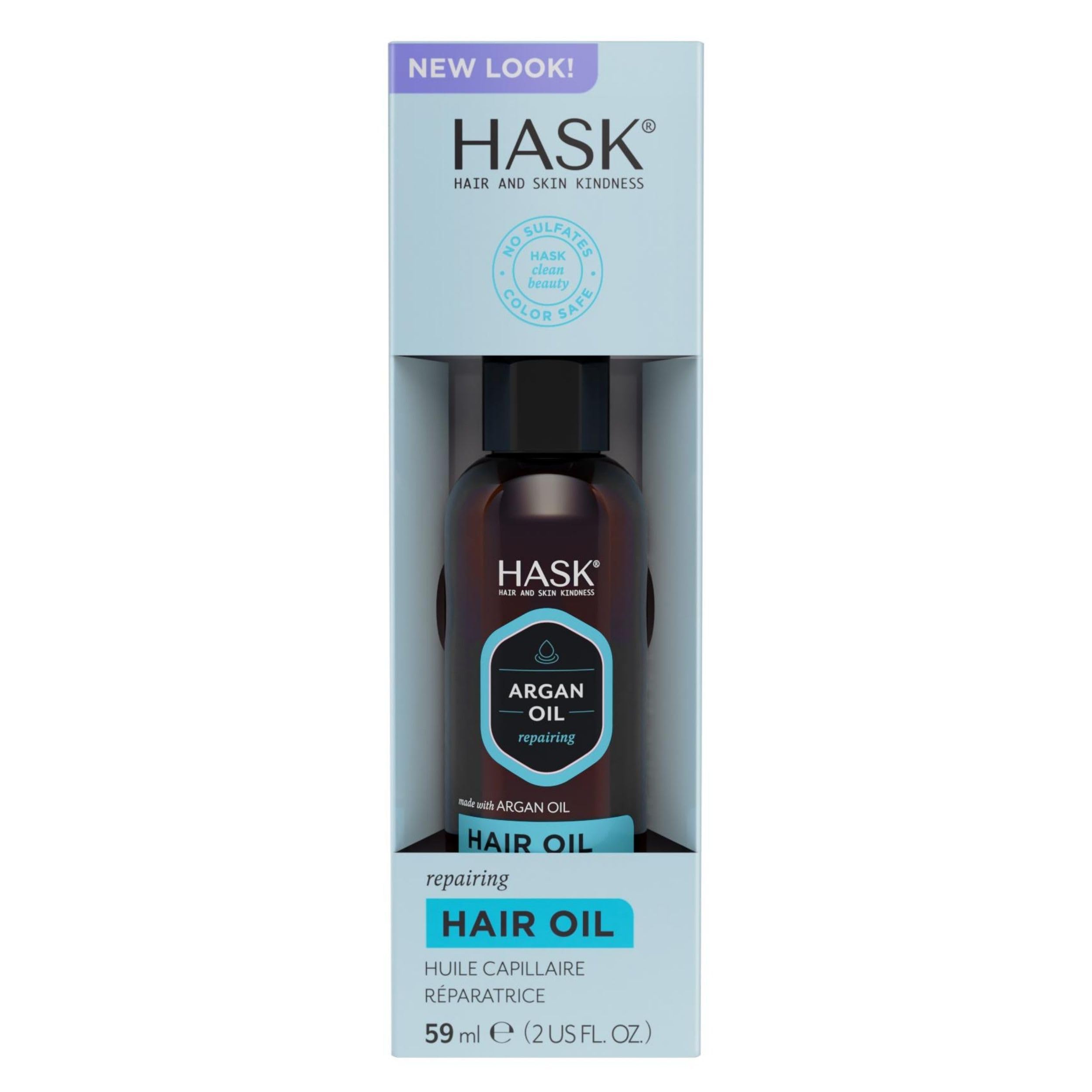 HASK Argan Repairing Hair Oil for shine and frizz control for all hair types, color safe, gluten free, sulfate free, paraben free - 1 100ml Bottle
