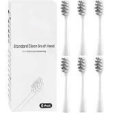 6 Pack Replacement Brush Heads Compatible with Oclean Electric Toothbrush Heads for Oclean Spark, Flow, X Pro, X Pro Elite, X Pro Digital, X Lite, X10, X Ultra, Air2, F1 (White)
