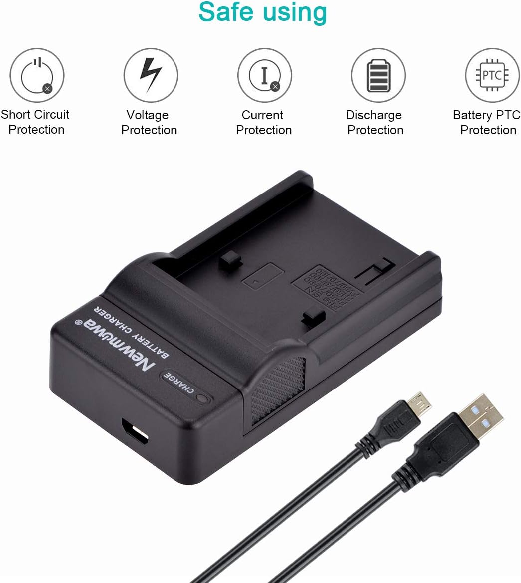 Newmowa NP-FV50 Replacement Battery (2-Pack) and Portable USB Charger kit for NP-FV50 and PJ430V, PJ540, PJ580V, PJ650V - Image 5