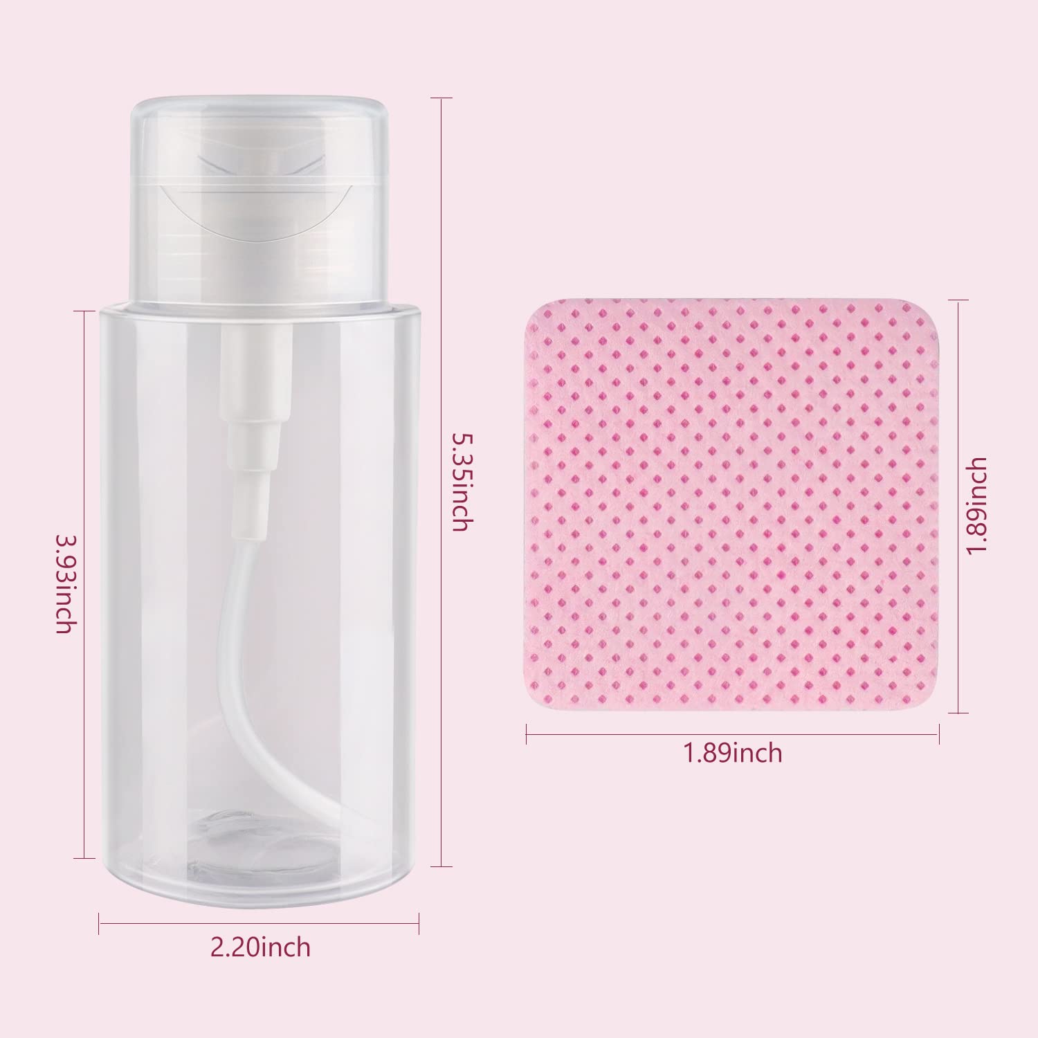 1080 PCS Pink Lint Free Nail Wipes, Eyelash Extension Wipes, Super Absorbent Soft Non-Woven with a Pump Dispenser Bottle Disposable Nail Polish Remover for Polish Clean Acrylic Nails Remover - Image 4