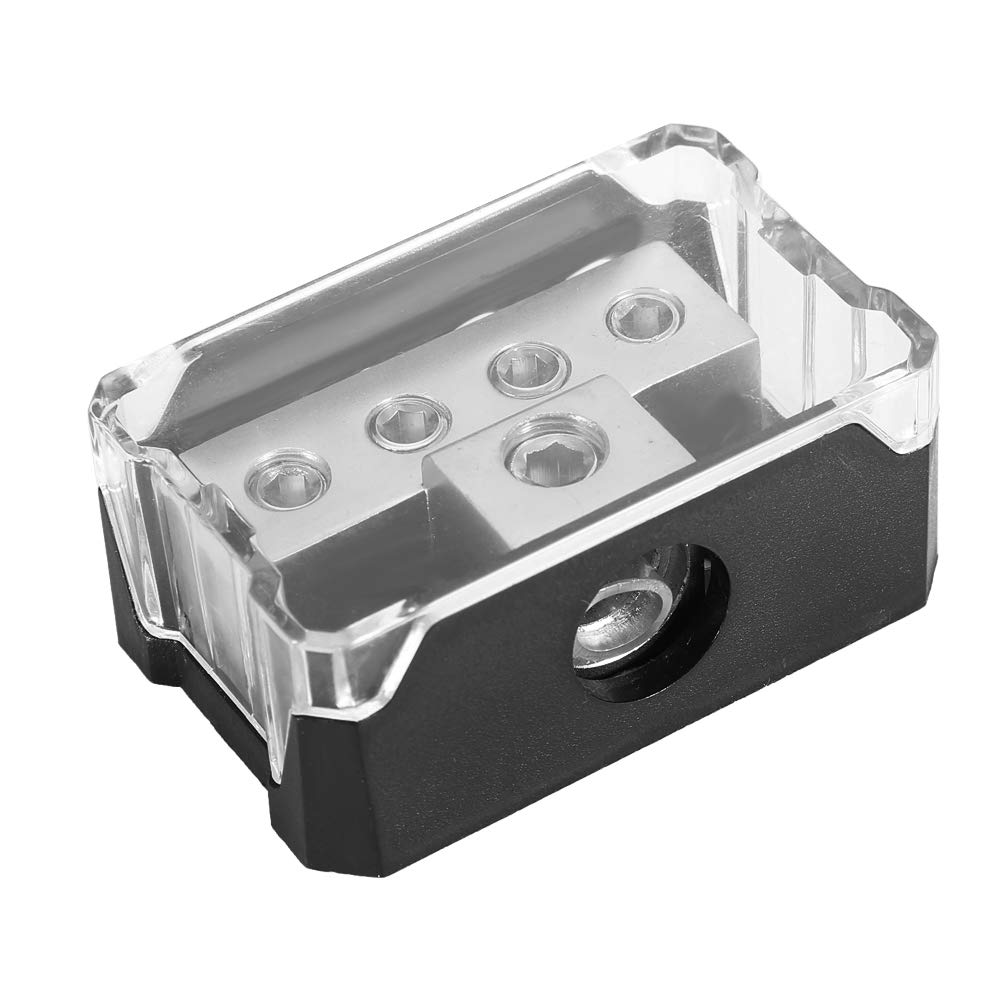 Fydun Power Distribution Block Car Audio Power Supply Distribution Car Amp Power Distribution Block 1 * 0GA In 4 * 4GA Out Block Splitter