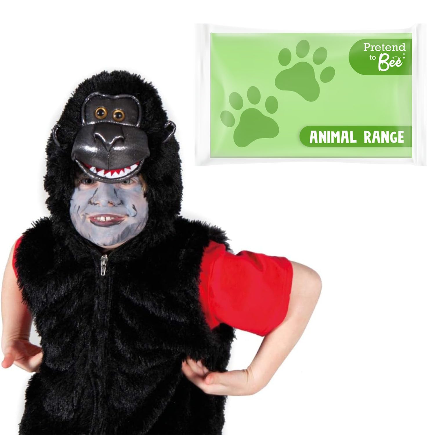 PRETEND TO BEE Gorilla Wild Animal Dress Up Costume for Kids, 3-7 Years, Black — image 1