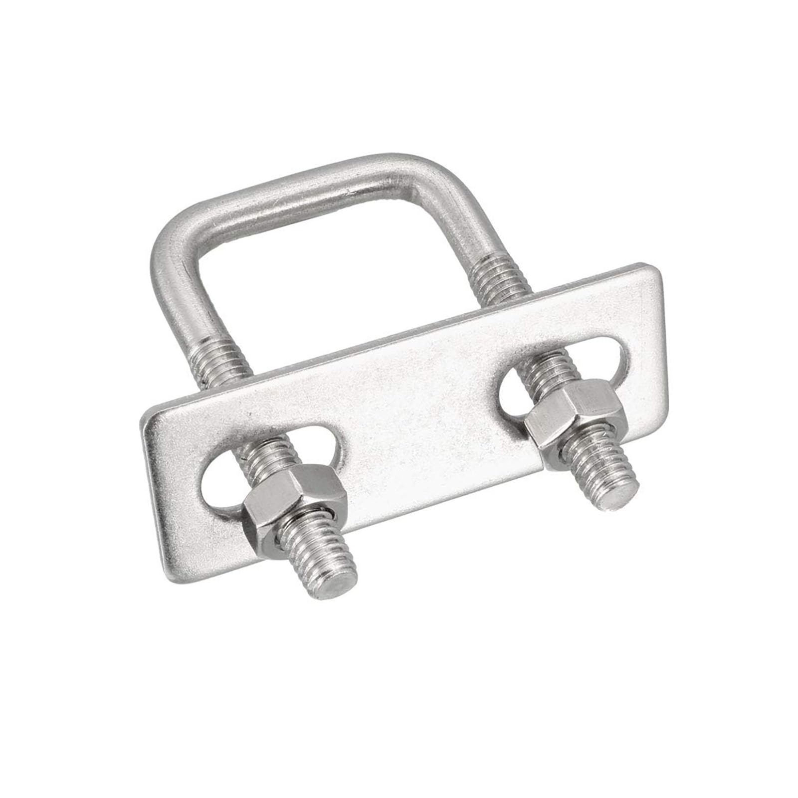 TA-VIGOR 2 sets M6 Square U-Bolts, 25mm Inner Width 50mm Length 304 Stainless Steel U-Bolts with Nut, Plate for Attaching Piping Conduit Cable Tube Brackets Boat Trailer