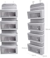 ManGotree Over Door Storage Organizer 4 Pockets Grey PVC Windows view 6