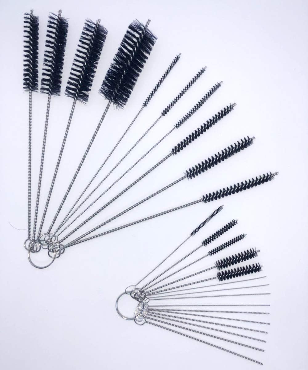 Nylon Cleaning Brush Set,Nylon Tube Brush for Drink Straws Humming,bird Feeders, Airbrushes Paint Spray t Small Nozzles, Keyboards Sewing Machines Carburetor (25pcs)