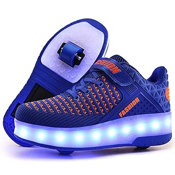 Homesave Unisex-Kinder Mode LED Rollschuh Schuhe LED Lichter Blinken Einstellbare Räder Technologie Skateboardschuhe Gymnasti