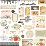 Prima - Lyric Collection - Self Adhesive Chipboard Pieces
