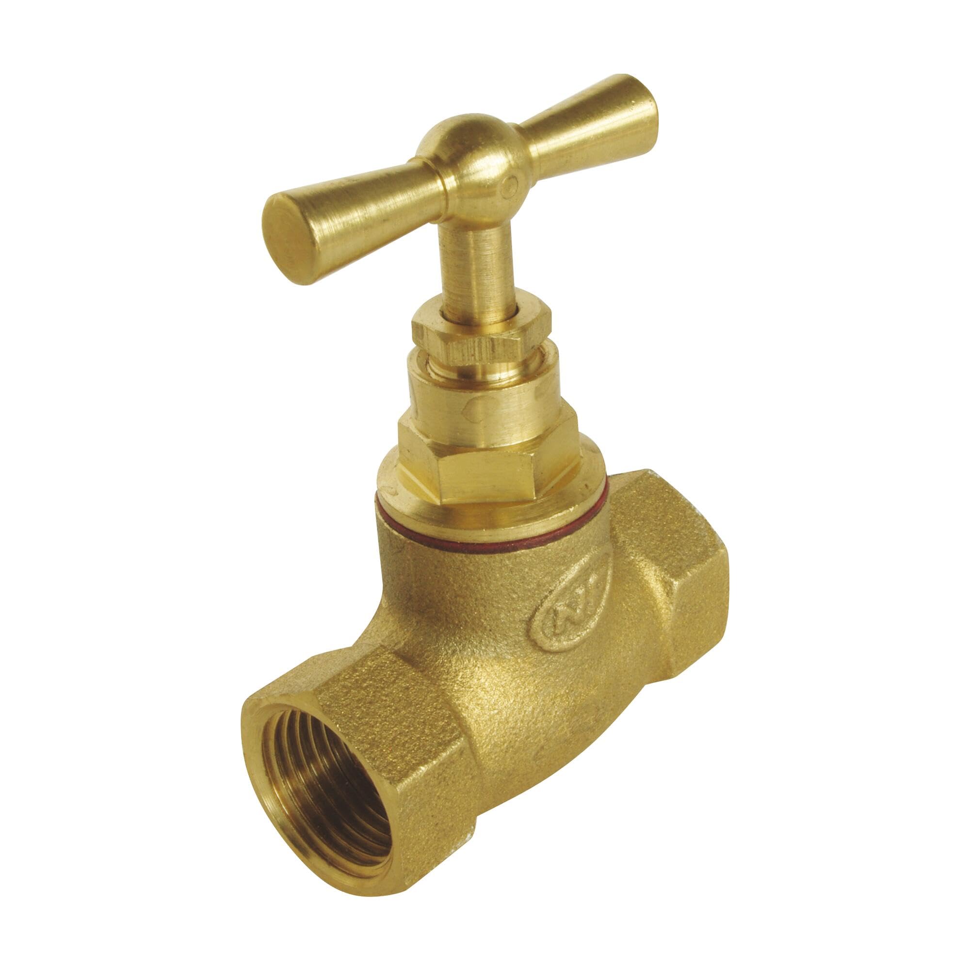 SOMATHERM FOR YOU - Shut-Off Valve for screwing in Double IG FF20/27 - Upper Part with Boom - Made of raw Brass