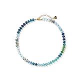 Joya Love Blue Gemstone Beaded Necklaces For Women