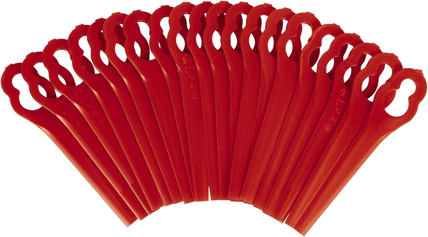 Einhell Original Replacement Strimmer Blades (20pcs) - Plastic Blade Set For GE-CT 18 Li, GC-CT 18/24 Li P Grass Trimmers, Red