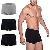 AIRCUTE Washable Absorbency Urinary Incontinence Underwear for Men Bladder Leakage Protection Boxer Briefs, 3 Pack