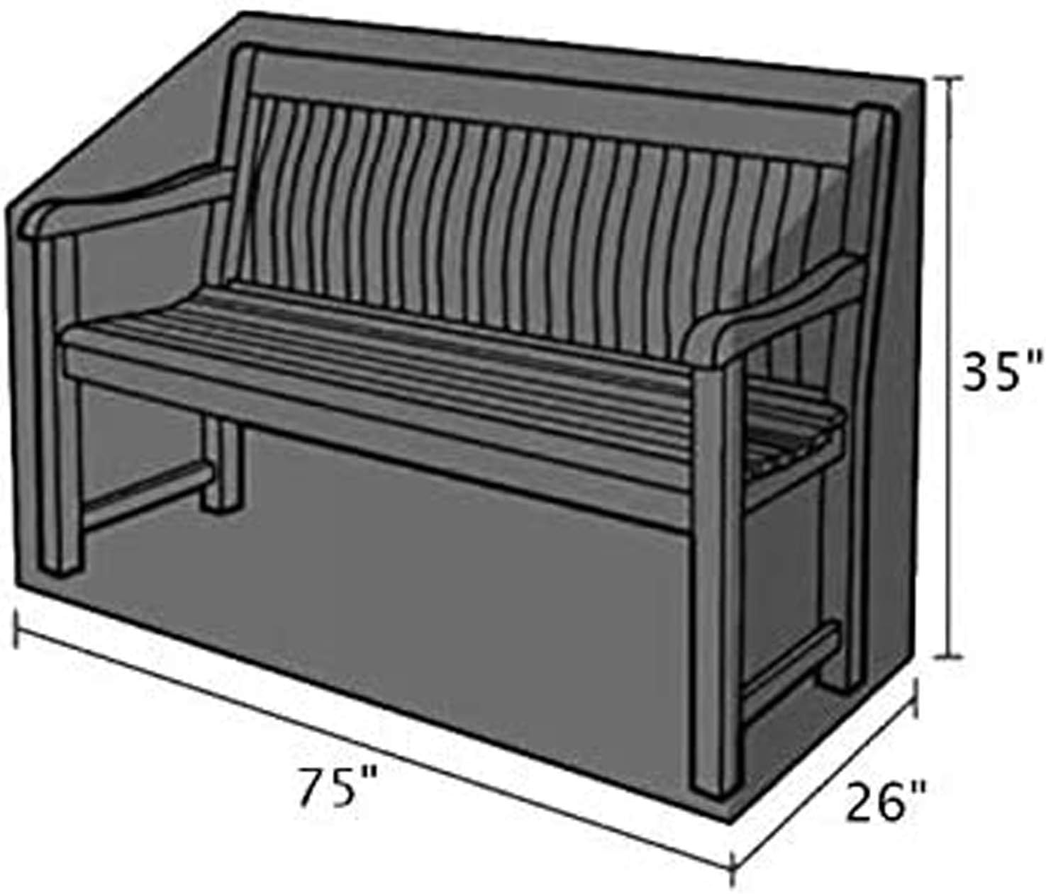 ConPus 4 Seater Garden Bench Cover ¨C Waterproof Outdoor Bench Cover with Durable 210D Oxford Material+ Extra PVC Coating, Patio Bench Cover - 75" L x 26" W x 35" H: Home & Kitchen