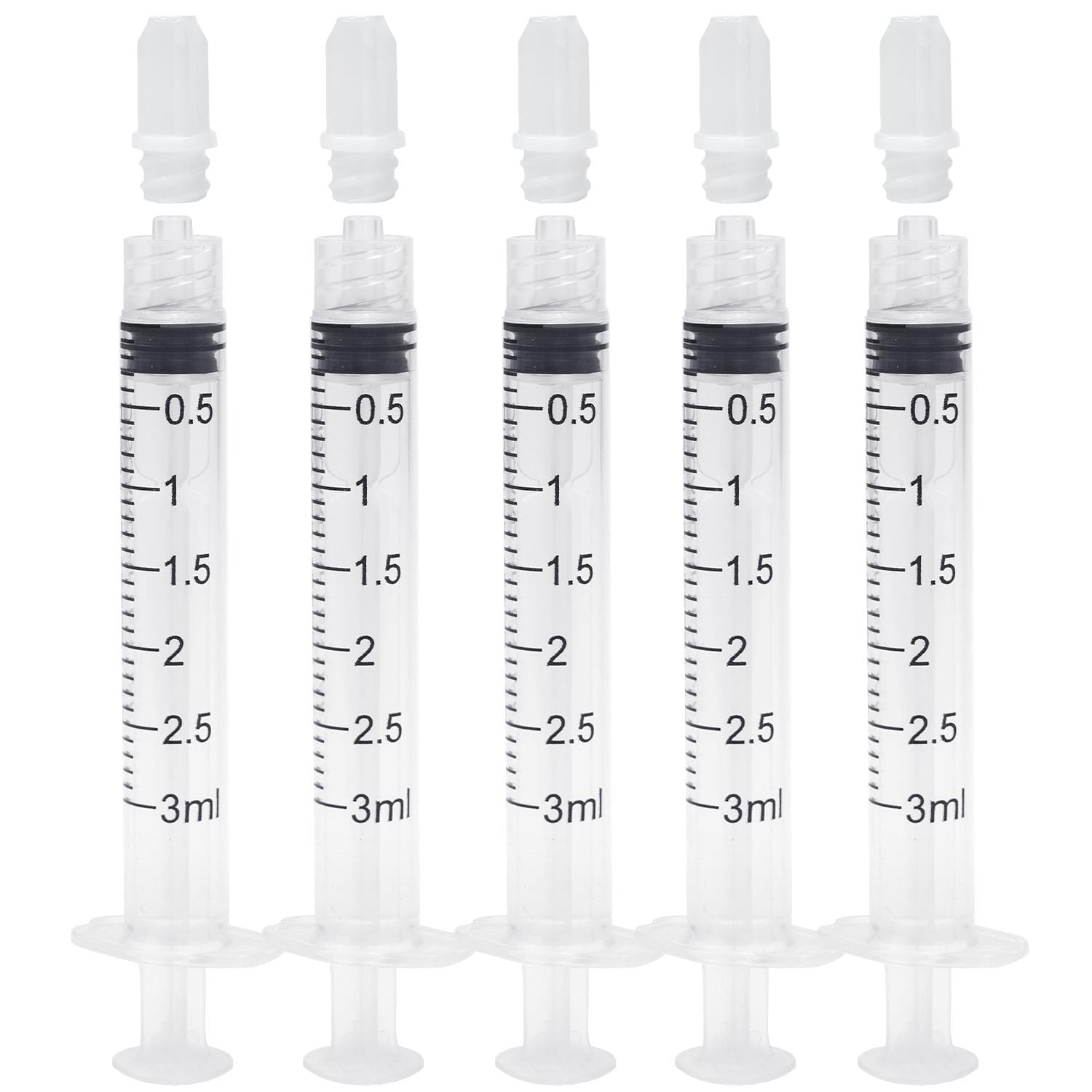 Photo 1 of 3ml Syringes Without Needles, 3cc Luer Lock Syringe - Disposable Individually Wrapped(100 Pack)