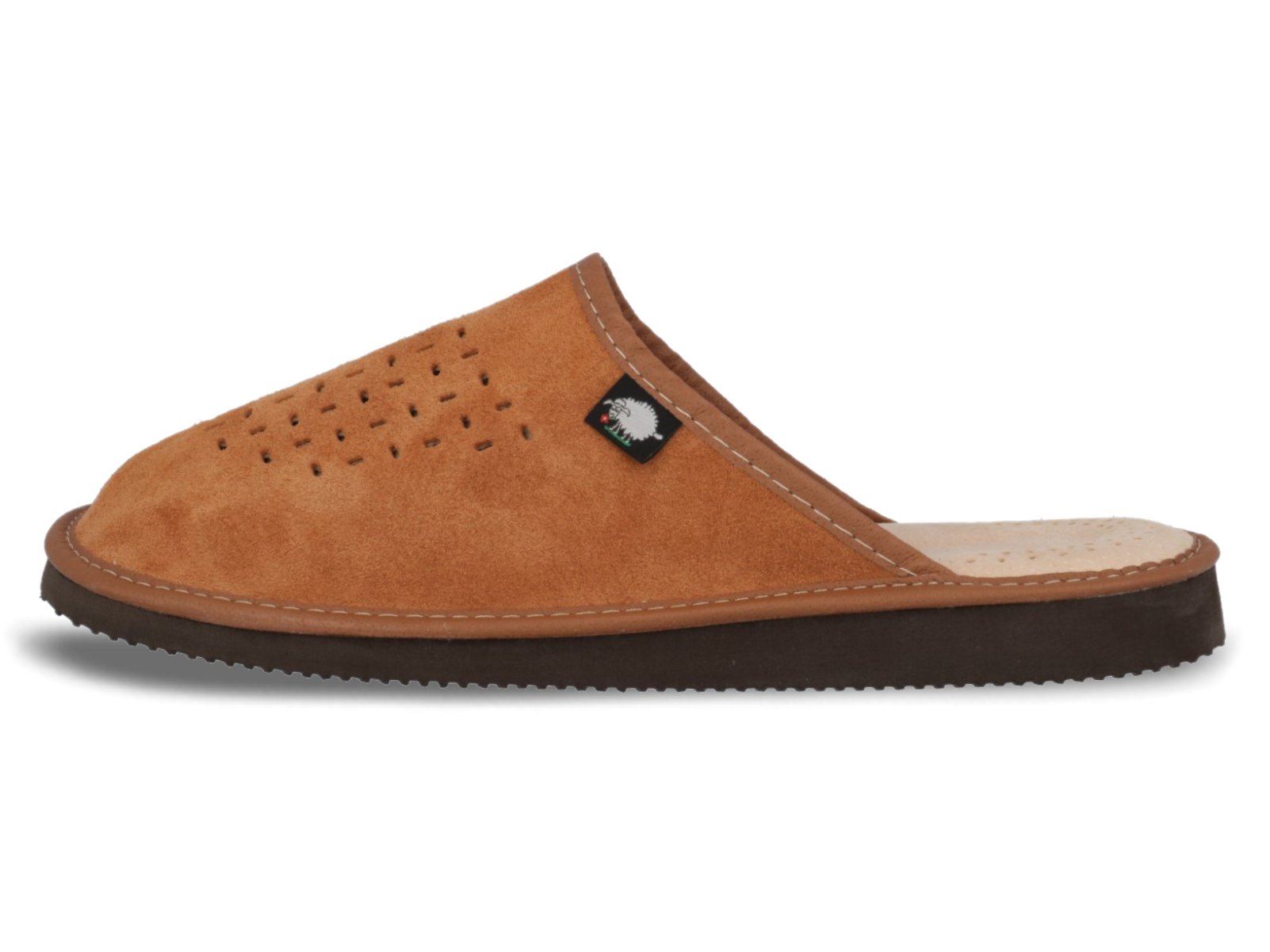 Men\'s Slippers From Suede, With Orthopedic Insoles From Foam With Memory, Size 9 UK / 43 EU, Brown