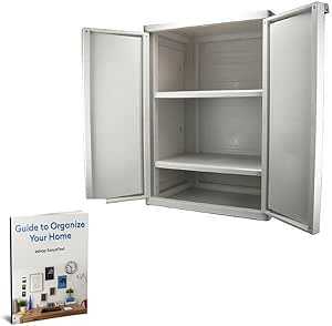 Organizador Gabinete de almacenamiento, puertas de plástico blanco