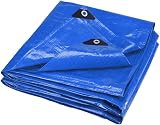 ANSIO Tarpaulin 4m x 4m Water-resistant Groundsheet Blue
