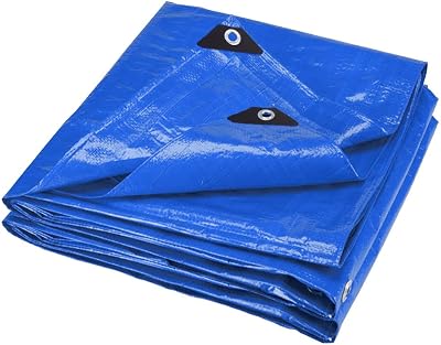 ANSIO Tarpaulin 4m x 4m Water-resistant Groundsheet Blue