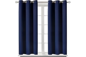 BGment Blackout Curtains for Bedroom - Grommet Thermal Insulated Room Darkening Curtains for Living Room, Set of 2 Panels (38 x 54 Inch, Navy Blue)