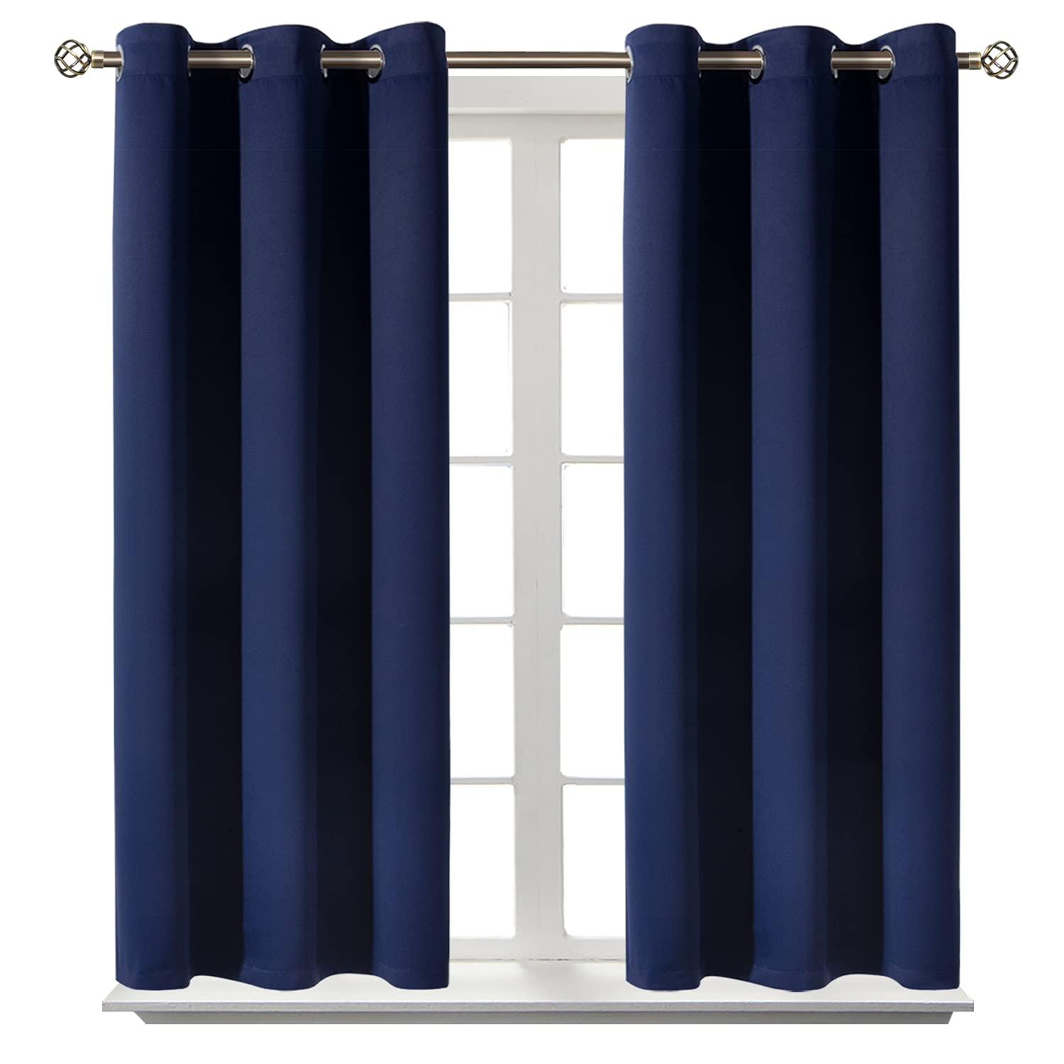 BGment Blackout Curtains for Bedroom, Room Darkening Thermal Insulated Room Darkening Curtains for Living Room, 38x54 Inch, Navy Blue, Set of 2 — image 1