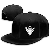 Snapback Hats for Men Flat Bill Brim Hats for Women Fitted Hat Skull Hats Cool Adults Baseball Cap Black Rock N Roll Caps