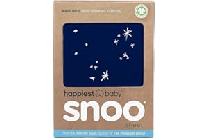 Happiest Baby SNOO Bassinet Fitted Sheet - 100% Organic Cotton Nursery Bedding - Fits SNOO Sleeper Crib Mattress (Midnight Galaxy)