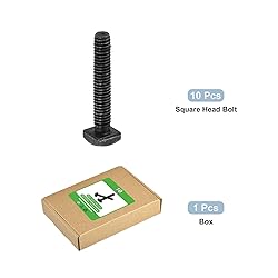 uxcell 10Pcs Square Head Bolts, 5/16-18x1-3/4 Black