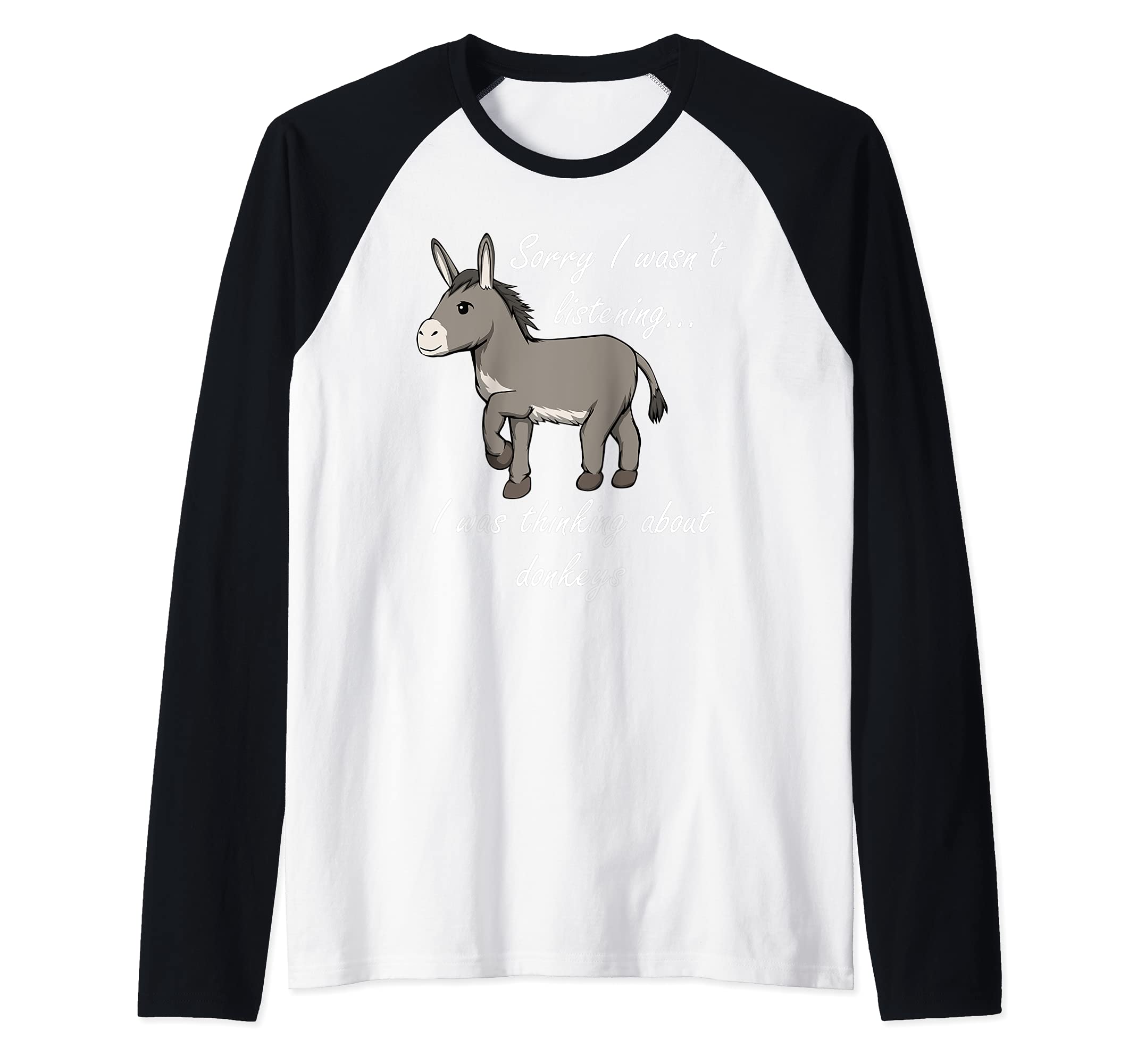 Baby Donkey Quote Ironic Mule Raglan Baseball Tee