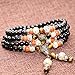 AmorWing Natural Obsidian and Lotus Seed Buddhist Prayer Beads Tibetan Mala Necklace Bracelet