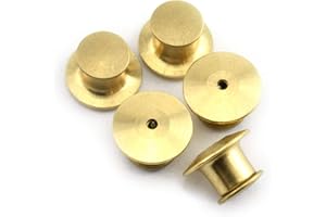 LQ Industrial 12PCS Metal Locking Pin Backs Clasp Bulk Pin Keepers for Name Tags Displaying Books Disney Pins Brass