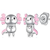 Elephant/Axolotl/Black Cat/Cow/Koala/Lion/Hedgehog/Mermaid/Panda/Fox/Butterfly Earrings for Women 925 Sterling Silver Animal Earrings Cute Animal Jewelry for Women