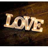 MUMUXI Marquee Light Up Letters | Battery Powered Light Up Love Letters | LED Marquee Letter Lights Ideal for Party Wedding B