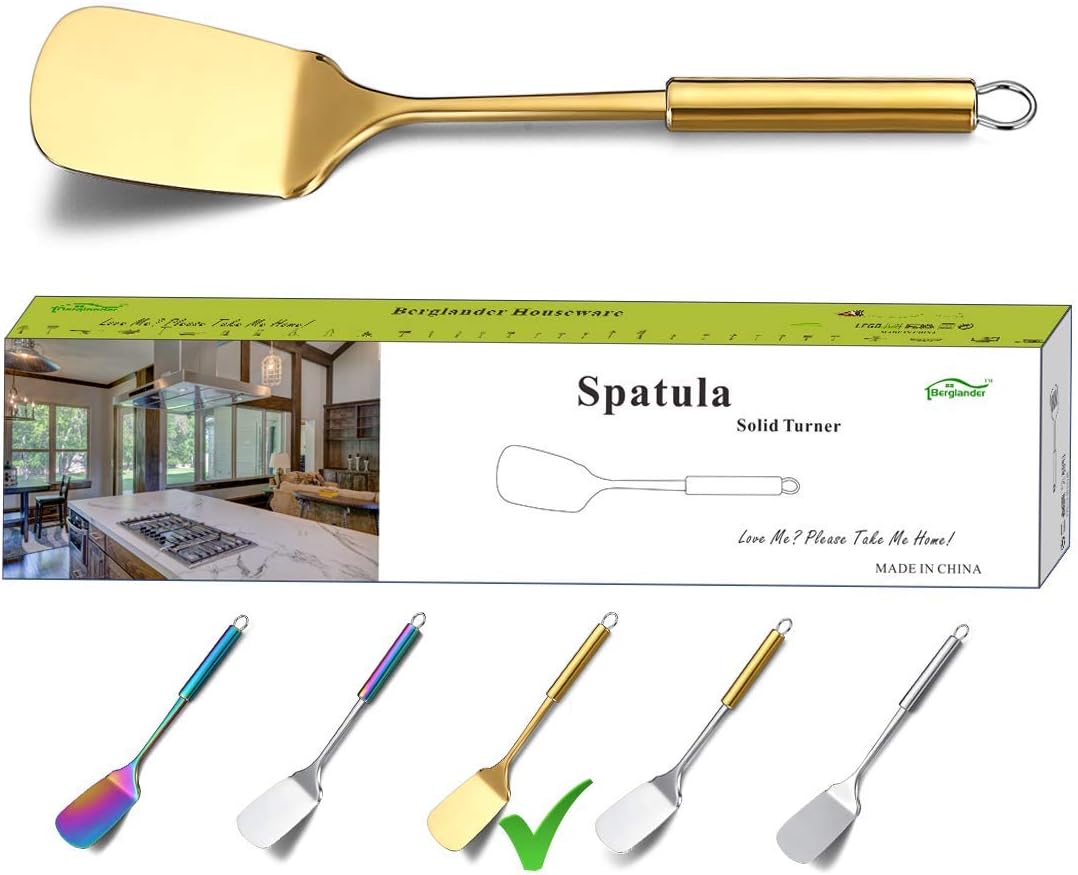 Berglander Spatula, Stainless Steel Gold Solid Turner