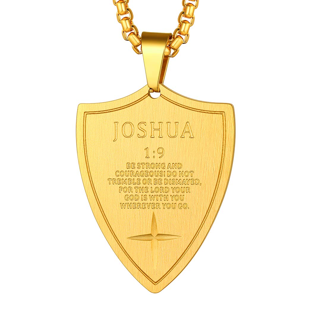 Richsteel Mens Pendant Bible Verse Gold Necklace With Chain Christian Jewellery For Women Necklaces Men