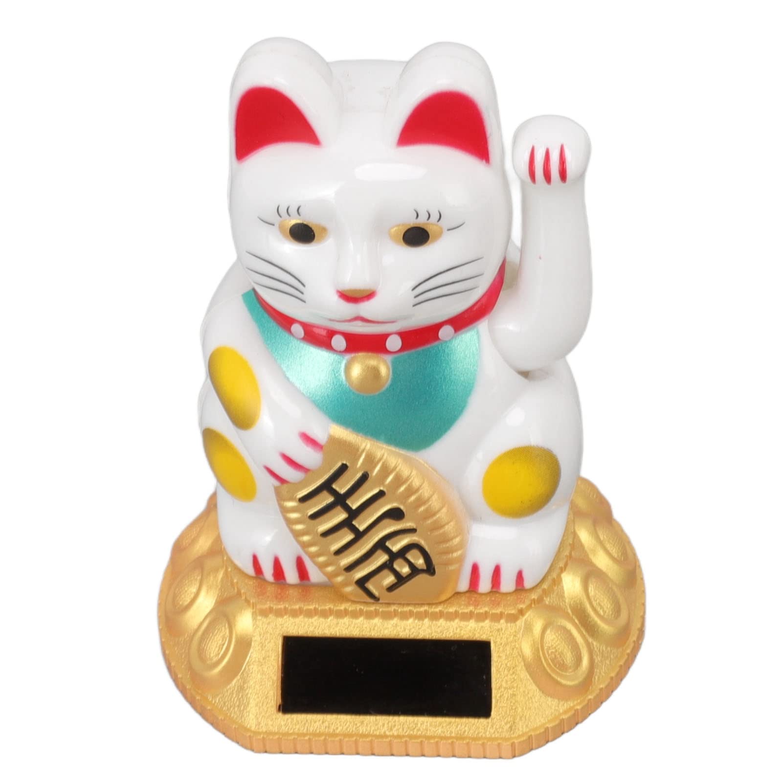 Jectse Lucky Cat Waving Arm, Cute Good Luck Wealth Welcoming Cats Chinese Feng Shui Deoration for Home Office Ornaments(White)