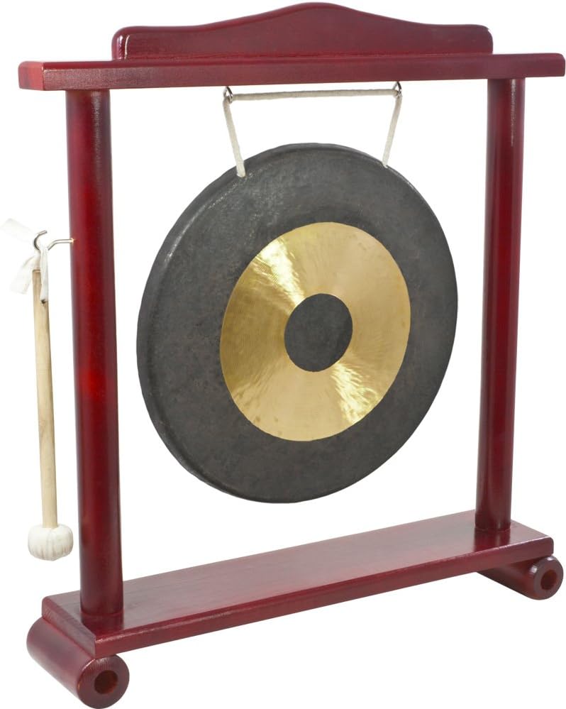 Gong Instrument, 4.7 Inch Chinese Gong met Stand & Beater Traditionele