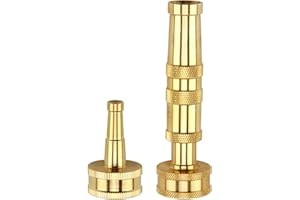 ENNSOO Water Hose Sprayer Nozzle, Solid Brass Jet Sweeper Nozzle with Adjustable Twist, High Pressure Hose Nozzle Garden Hose Nozzle for Garden