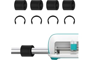 YINORD Replacement Spare Rubber Rollers for Cricut Joy and Rubber Roller Resolution, Keep Rubber from Moving Retaining Clip Rings Compatible with Cricut Joy (4PCS)