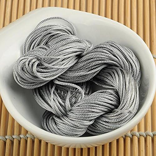 luffybin: 1mm Macrame Rattail Chinese Knotting Nylon Beading Grey Jewelry Cord Thread EQB180