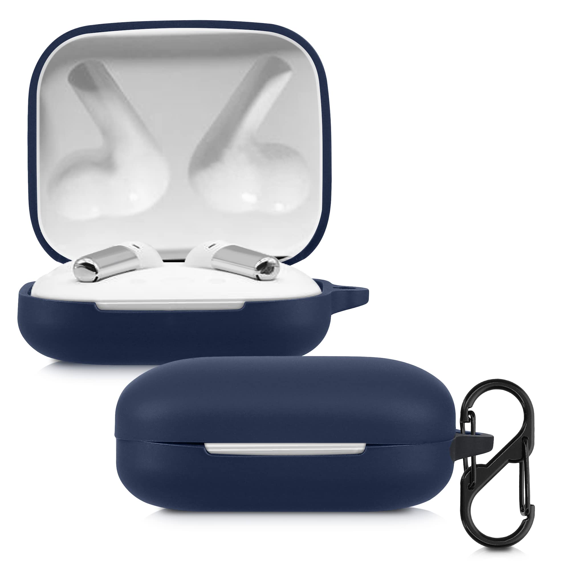 kwmobile Case Compatible with OnePlus Buds Pro Case - Silicone Cover Holder for Earbuds - Dark Blue